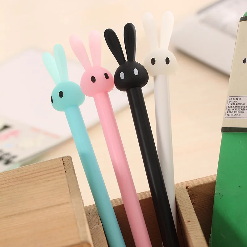 4 шт./лот Kawaii Пластик Гелевые ручки прекрасный мультфильм кролик ручка для детей записи подарок корейской канцелярские бесплатная доставка