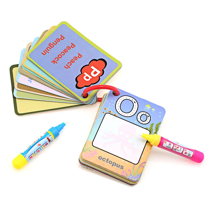 

Water Flash Card Alphabet / Number Shape Color Version Early Education Toy