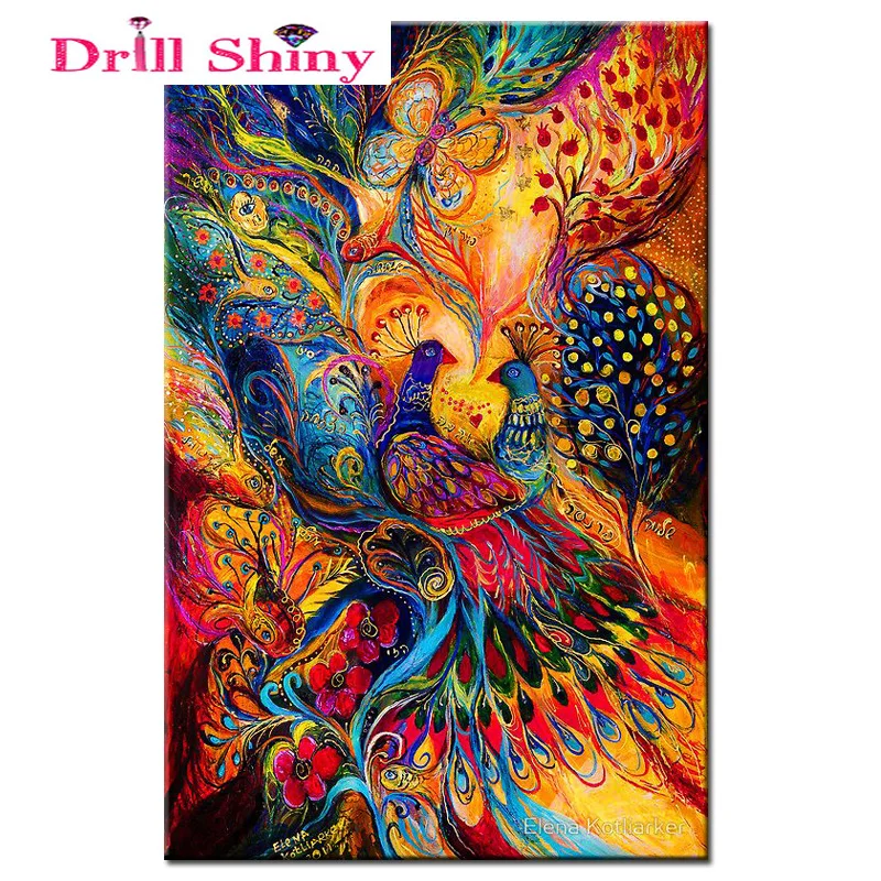 

Drill Shiny Peacock Diamond Painting 3D Diamond Embroidery Full Square Cross Stitch Rhinestone Mosaic Painting Home Decor Gift