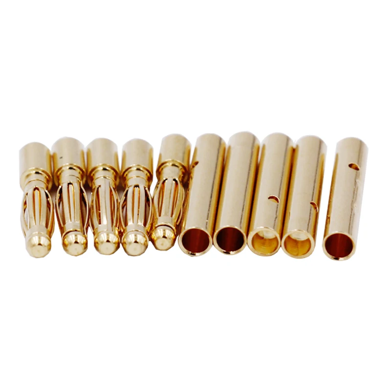 

10 Pairs 2.0mm Gold Plated Male & Female Bullet Banana Plug Connector for ESC Battery (5 Male + 5 Female) 20%off