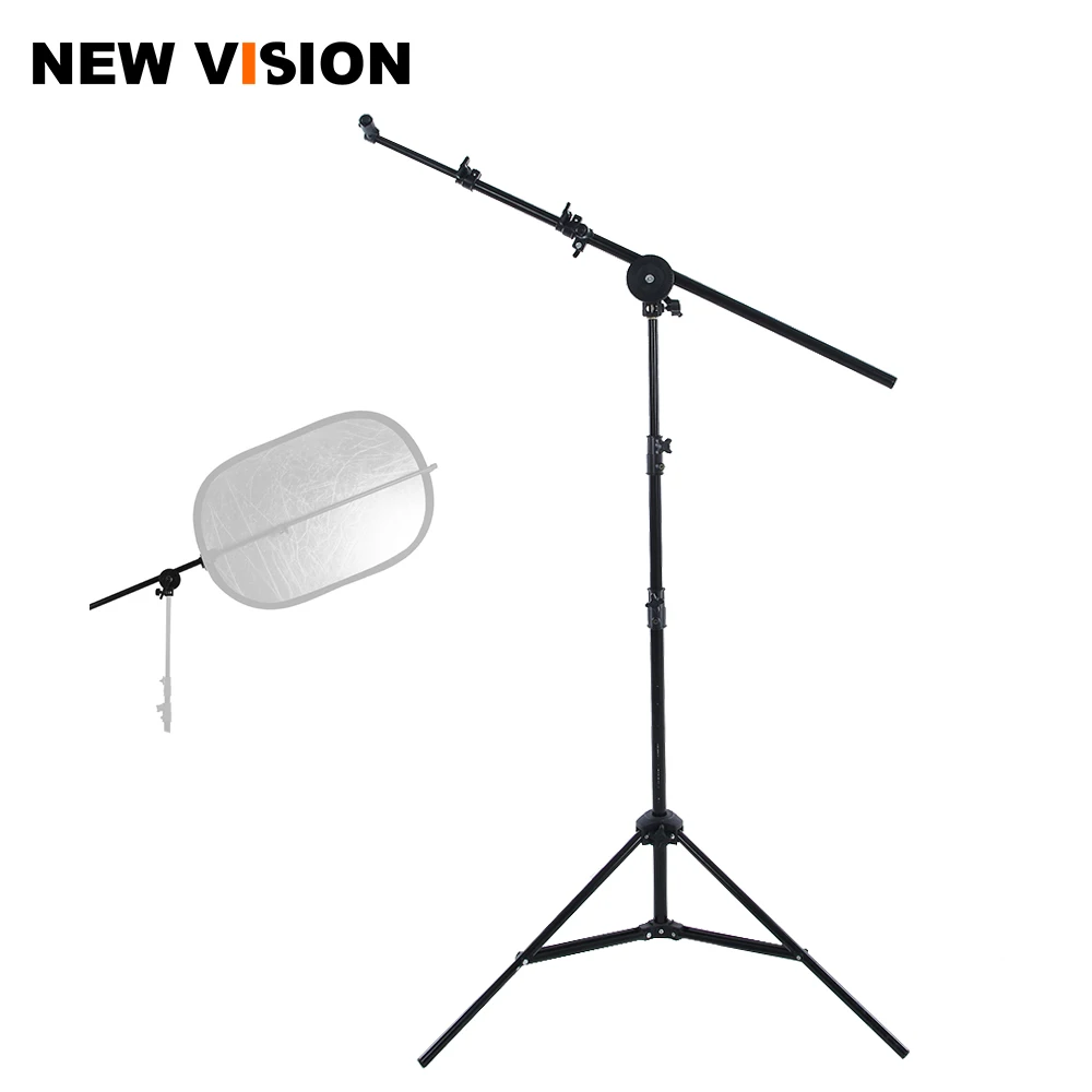 

Studio Photo Holder Bracket Swivel Head Reflector Disc Arm Support 26"-67" with 190cm Light Stand