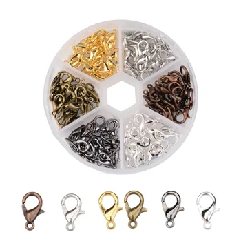 

10mm 12mm 14mm 6 Colors/box Zinc Alloy Lobster Claw Clasps Mixed Color DIY Jewelry Component Findings Making Crafts Supplies