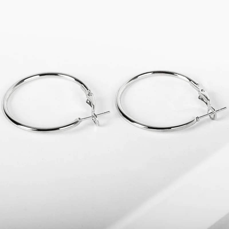 Ufavoirte ювелирные изделия Геометрическая Серьга-Кольцо из нержавеющей стали серьги для женщин - Окраска металла: middle