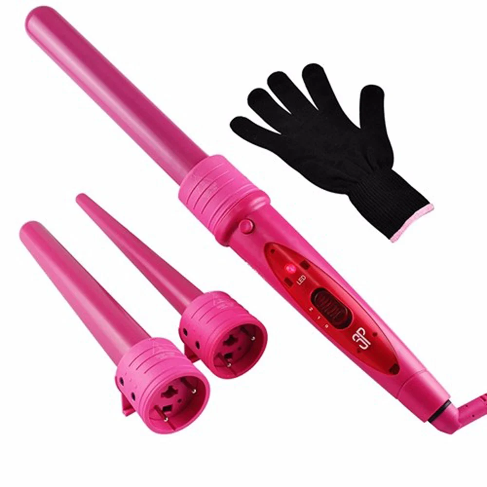 3 Parts Hair Curler Set Clipless Curling Iron The wand Interchangeable