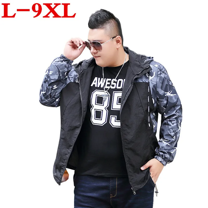 9XL 8XL новый узор весенняя куртка Мужской Увеличение удобрения увеличить код