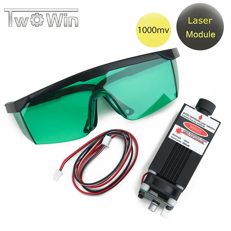 

1000mw 12V Laser Module with TTL Adjustable Focus Tube 1W 450nm Laser Head for DIY Engraving Machine Accessories