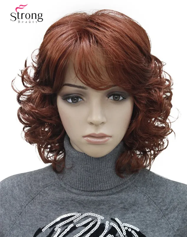 Women's Short Curly Heat Resistant Synthetic Red Hair Wigs (1)