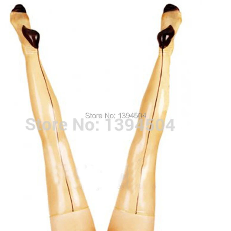 

2016 New Arrival Sale Viscose Sexy Costumes Latex Stockings Socks Women Fetish Transparent With Seam Free Shipping Fast Delivery