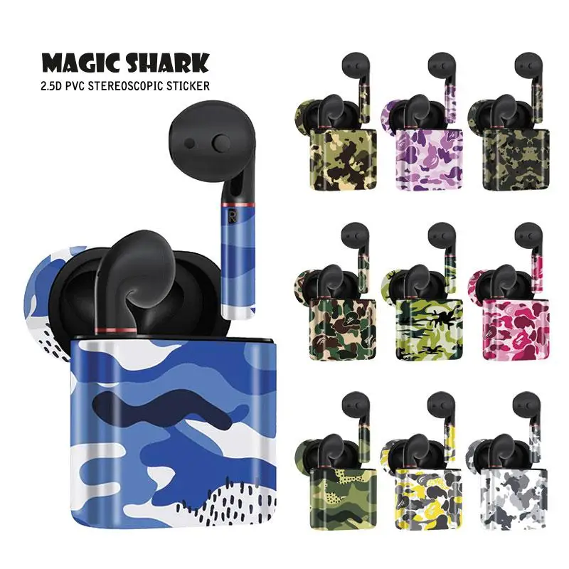 

Magic Shark Army Military 19 Types Fashion PVC Case Cover Wrap Sticker Film for HUAWEI Freebuds 2 2 Pro