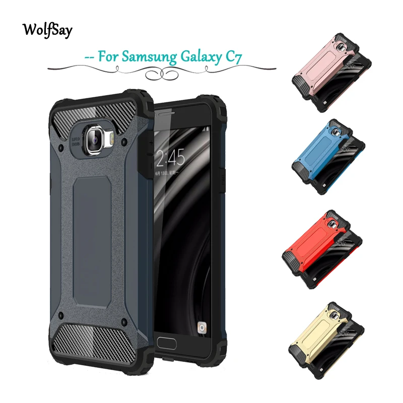 Чехол для samsung Galaxy C7 противоударный резиновый жесткий чехол телефона задняя