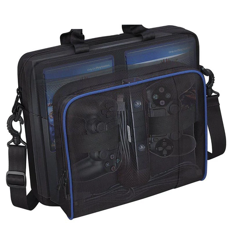  For PS4 Slim Game Sytem Bag Canvas Carry Bag Case Protective Shoulder For PlayStation 4 PS4 Console - 32976114677