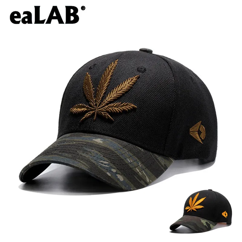 

eaLAB Baseball Cap Men Summer Dad Hat Women Hemp Leaf Embroidery Camouflage Visor Adjustable Casual Snapback Hats