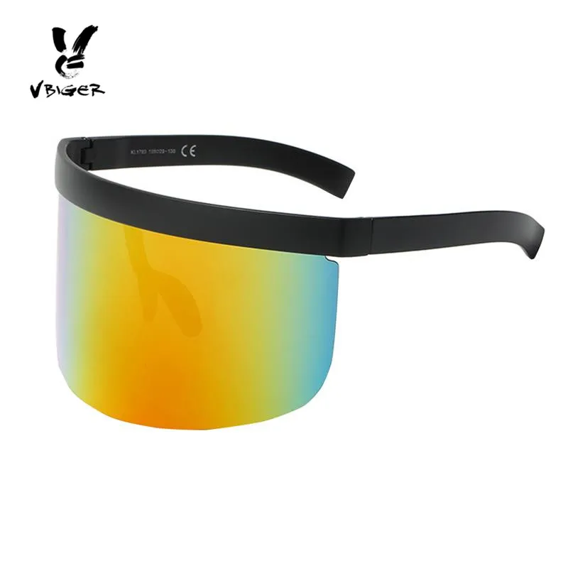Vbiger Men Women Oversize Shield Visor Sunglasses Flat Top Sunglasses