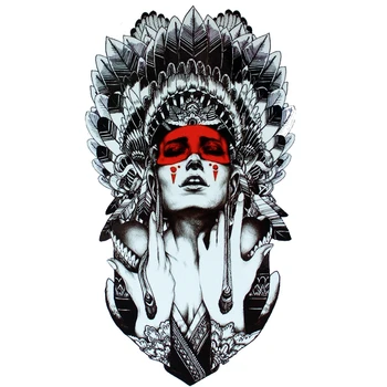

Indian Girl Ancient women keep the tears Size 21 x 15 cm Body Art tattoo Temporary Exotic Sexy Flash Henna Tattoos Stickers
