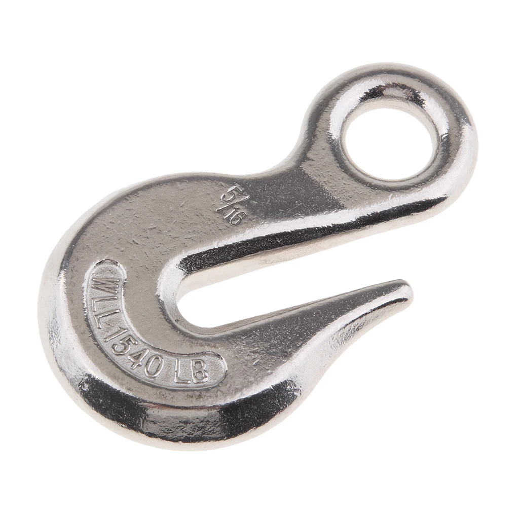 Stainless Steel 316 4 inch Eye Sling Winch Hook Tow Hooks for Hoist Sling Winch for Water Sports Rowing Boat Sailing Yacht