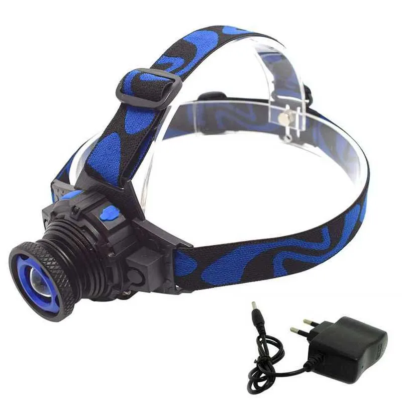 

Q5 Led Headlamp Zoom Headlight Built-in Battery Head Lamp Rechargeable Flashlight Forehead with Charger for Working Camping