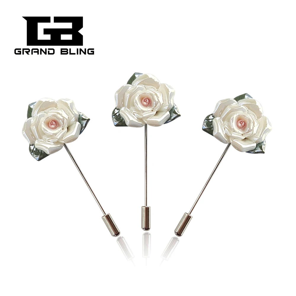 Уникальная керамическая брошь ручной работы с цветами булавки для украшения