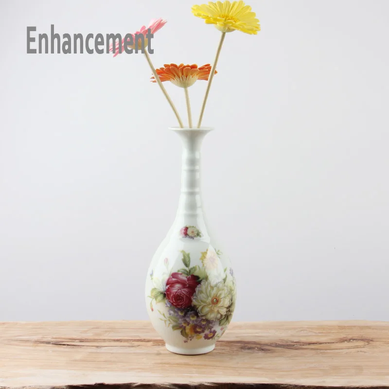 European Style Ceramic Vase Tall And Slender Curved Shape