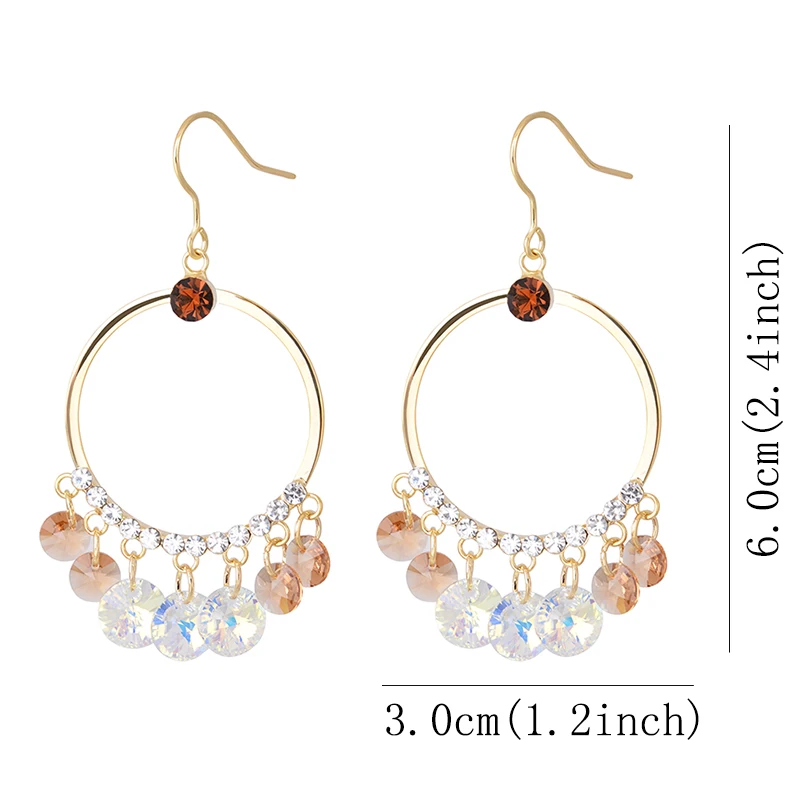 Brinco de Argola de Ouro Rodada Cristal