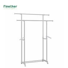 Ship From US Finether Adjustable Rolling Garment Rack Clothes