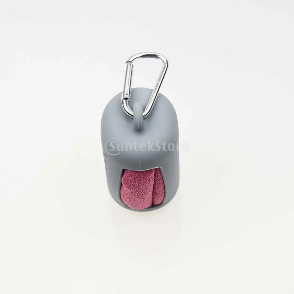 Camping Hiking Travel Microfiber Quick Dry Towel 400mm x 400mm with Mini Silicone Carry Case