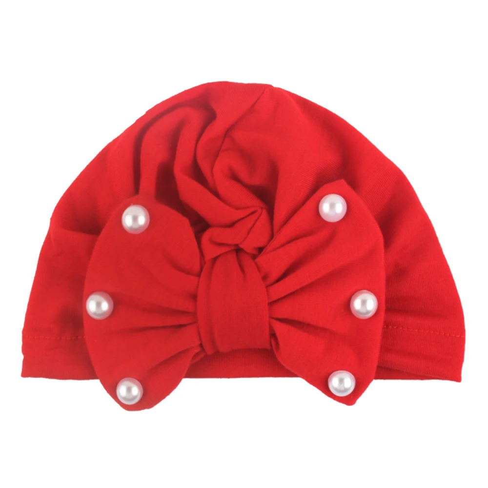 Детская шапка для новорожденных мальчиков и девочек, хлопковая шапка-тюрбан с бантиком, яркие цвета, Теплая Шапка-бини, шапка зимняя шапка