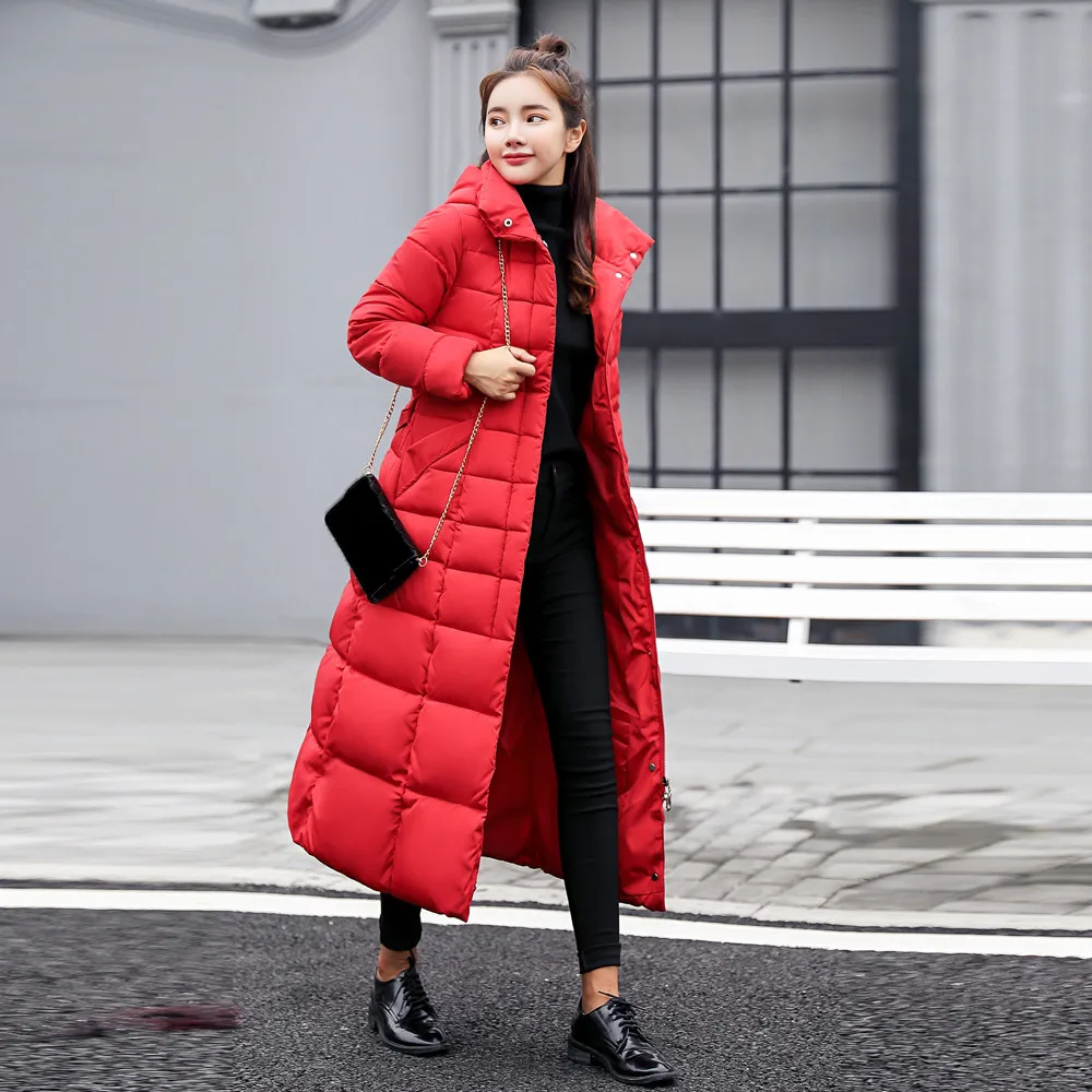 FREE OSTRICH Clothes coat Women Outerwear Fur Hooded Coat Long Cotton-padded Jackets Pocket Coats and Jacket women coat Winter