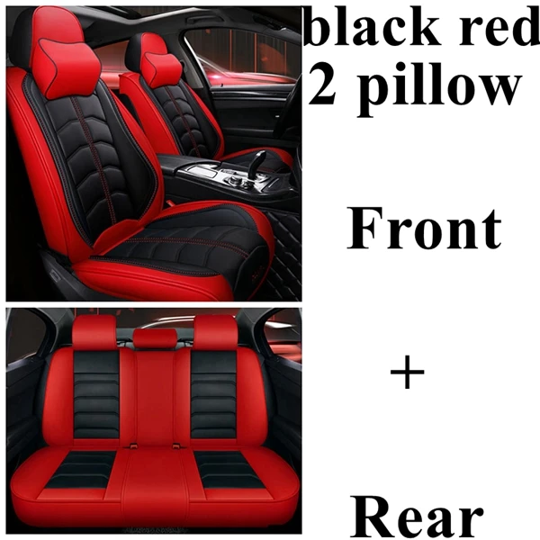 black red luxury Dingdian Передний+ задний Чехол для сидения автомобиля для Тойота Королла Avensis 4runner ЧР Camry RAV4 AVALON Land Cruiser Reiz автомобильные аксессуары - Название цвета: black red luxury