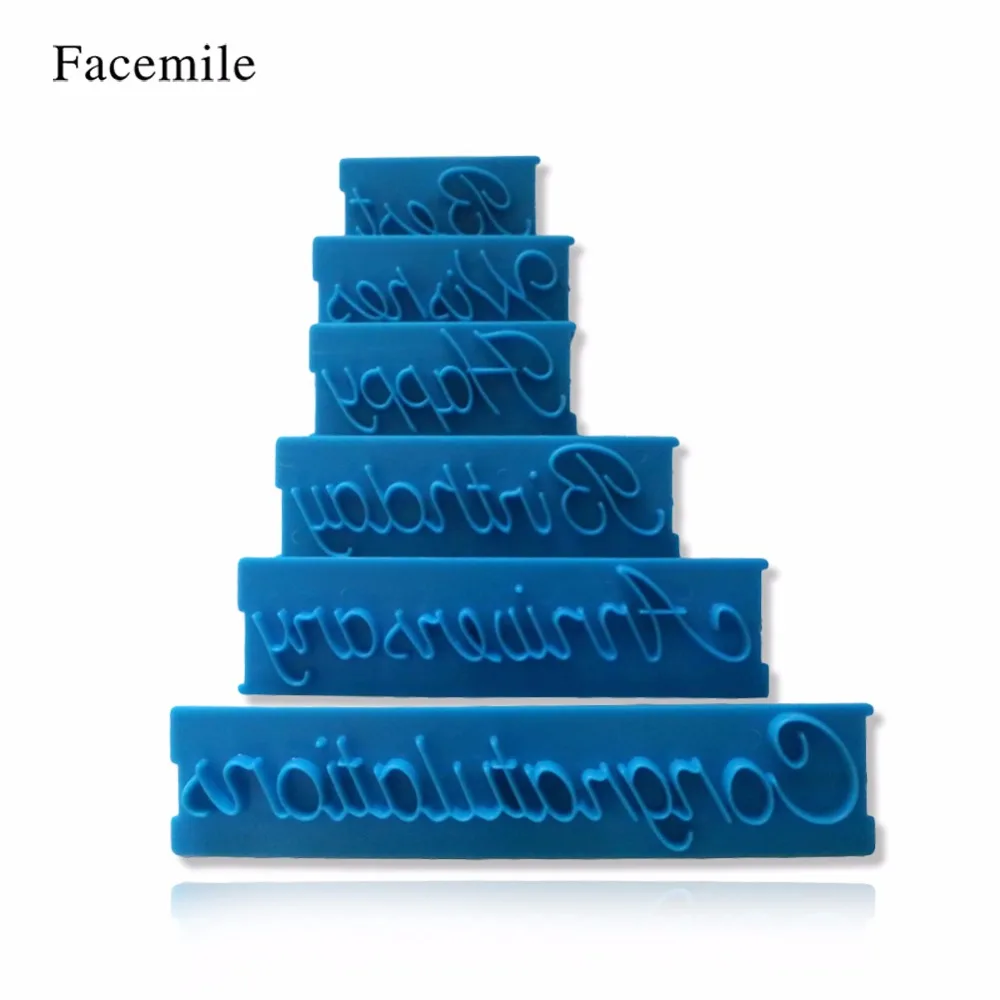 

facemile 6Pcs Alphabet Number Letter Fondant Cookie Biscuit Stamp Embosser DIY Fondnt Cake Tools 03114 Gift