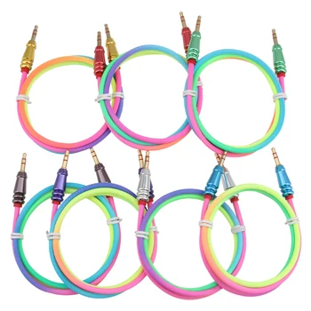 

1m 3ft Color Gold Plated Plug 3.5mm Aux Cable Male to Male Audio Cable Line For Car iPhone MP3/MP4 Headphone Speaker 100pcs