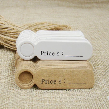 

5*1.30cm love shape Kraft/white price label hang tag label 100pcs +100pcs hemp string for lovely products decoration package