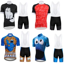 Новинка, командная одежда для велоспорта с рисунком кота, одежда для велоспорта, дышащая спортивная одежда, одежда для велоспорта, фабричная, Джерси