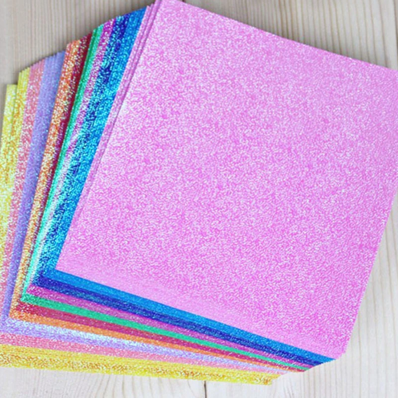 50pcs/set Square Origami Paper Single Side Shining Folding Solid Color ...