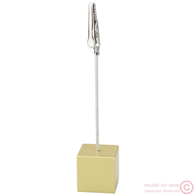 Color Cube Stand Alligator Wire Photo Clip,Memo Card Holder,Table Wedding Party Place Favor,Customized Gift Note Clamp gold