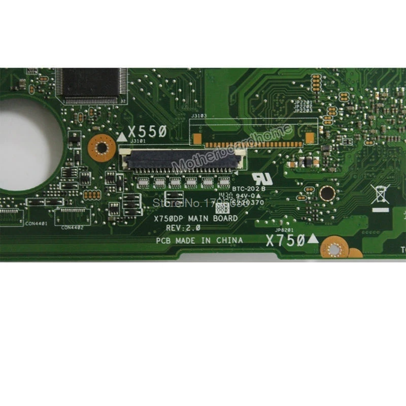 X750DP اللوحة REV: 2.0 ل ASUS X550 X550DP K550D X550D K550DP اللوحة المحمول X750DP اللوحة X750DP اللوحة 100% موافق