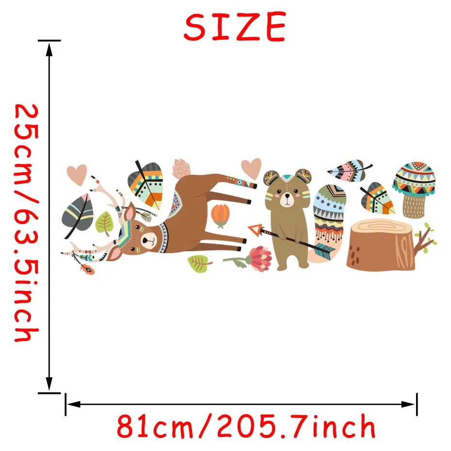 Nordic Style Cartoon Animals Fox Deer DIY Wall Sticker For Kids Rooms Nursery Removable Wall Decals Art Posters Funny Home Decor