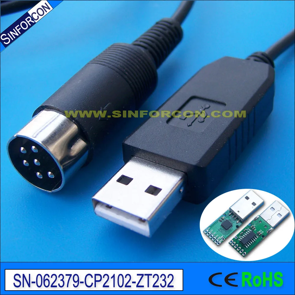 Win8 win10 mac android cp2102 usb rs232 адаптер с разъемом DIN 6P male|adapter cable|usb rs232usb adapter |