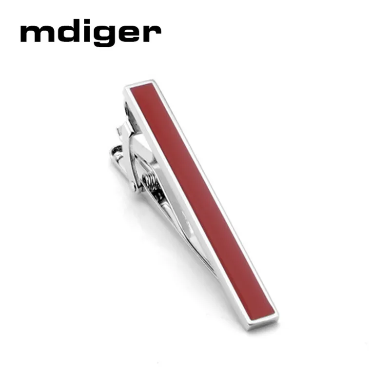 Mdiger Fashion Tie pins Tie Clips for Men Red Black Blue Tie Clips Drops of Glue Business