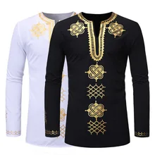 Мужская рубашка в африканском стиле, Традиционная рубашка с длинными рукавами в стиле Дашики, дизайнерская мужская рубашка на весну и осень, Мужская одежда, Chemise Homme