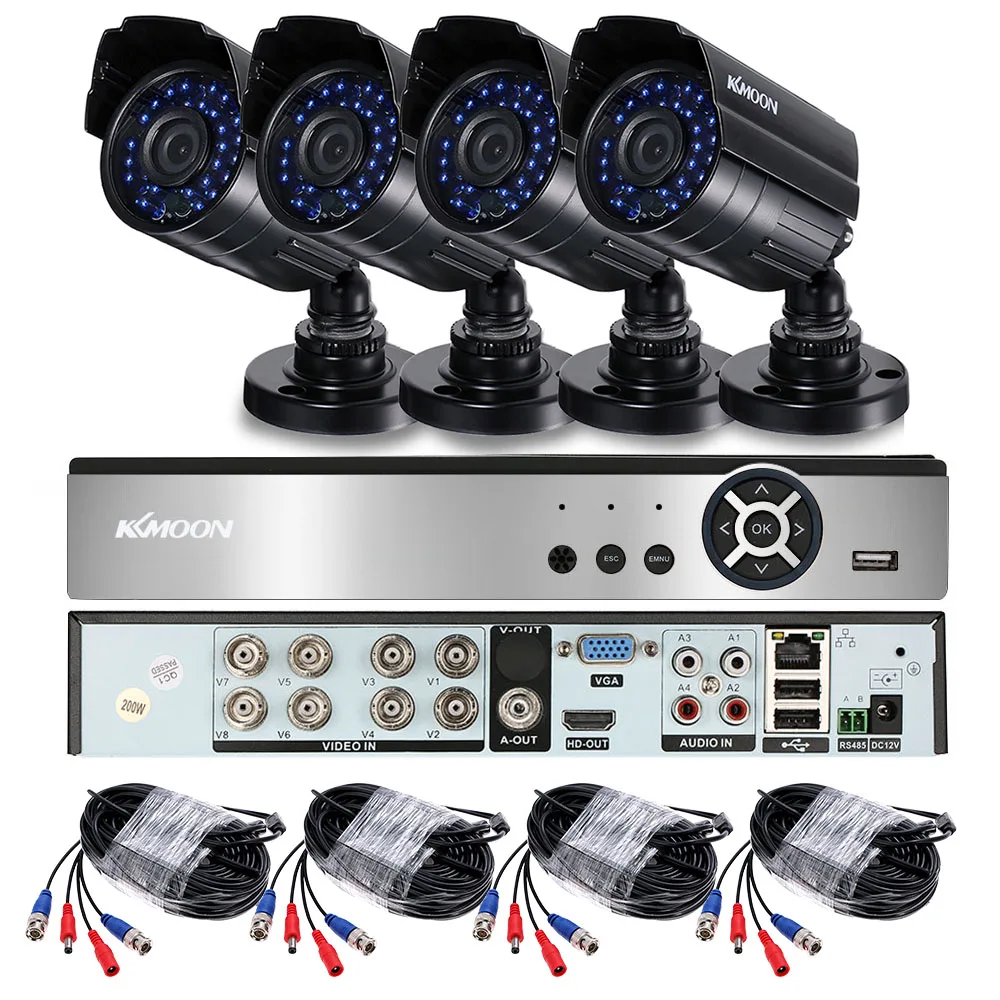 KKmoon 8CH DVR 1080 P HD CCTV система видеорегистратор 4 шт. 1080 P Домашняя безопасность Водонепроницаемый ночного видения камеры наблюдения наборы