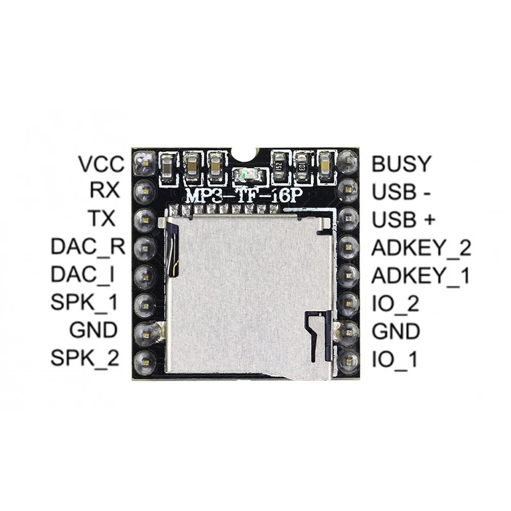 

1Pcs Mini MP3 Player Module with Simplified Output Speaker MP3-TF-16P for arduino DIY KIT