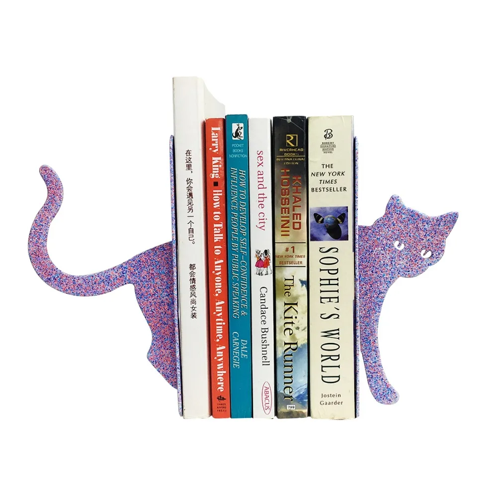

Cute Cat Book Shelf Kitty lover Book Stand Metal Desk File Tray Iron Bookcase Organizers Home office Stationery Book Holders