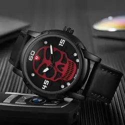 KADEMAN новые спортивные часы Для мужчин Уникальный Золотой Череп наручные Водонепроницаемый в стиле милитари часы лучший бренд мужской часы