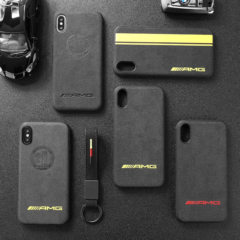 

Hot red Limited Motorsport GTR Turn fur cover case for iphone 6 plus 7 7plus 8 8plus X XR XS Max AMG Luxury car leather couqe