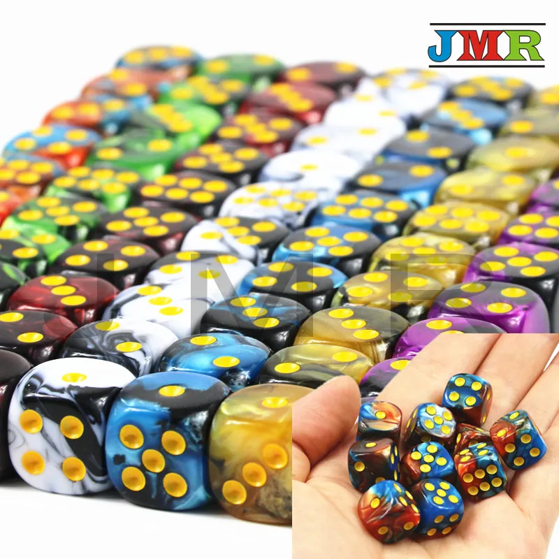 

Board Game Dice 12mm 10pcs/set of D6 Gambling Playing Poker Dice for Dice Tower Board Game,Game Gemini Color