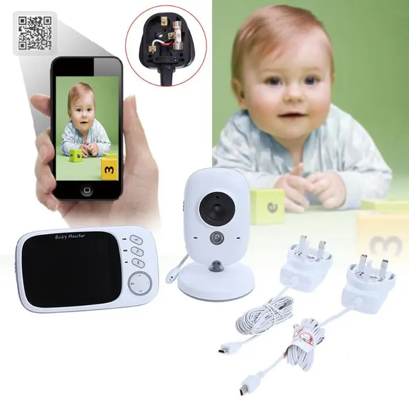 

3.2 inch digital wireless baby monitor two-way intercom temperature English