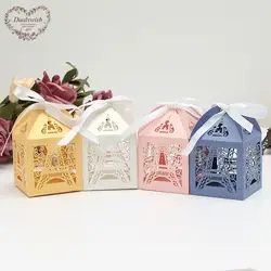 10 шт Париж башня лазерная резка Подарочная коробка конфет вечерние украшения Дети Baby Shower подарочной коробке Свадебная вечеринка поставки