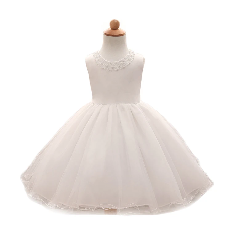 

2017 New Baby girl dress pearl cute wedding dress baby girls clothes vestido menina Christening Gown wedding dress ropa de bebe