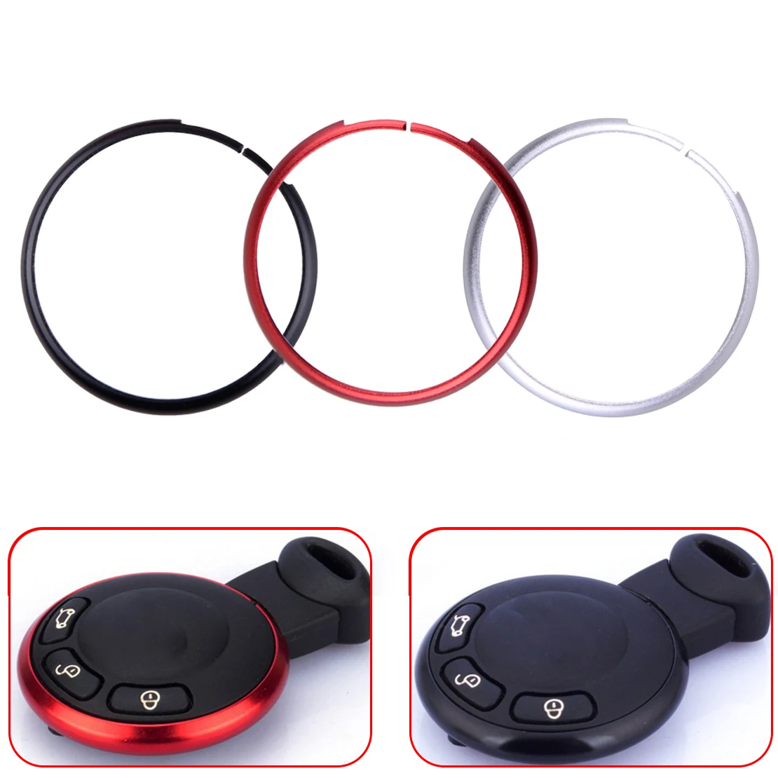 

DWCX 1pc Metal Protective Smart Replacement Ring Deco fit For 2008-up Mini Cooper Key Fob