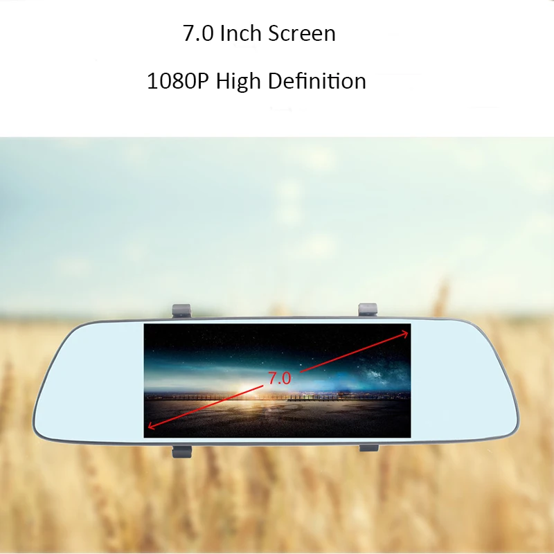 Автомобильный видеорегистратор 7 0 &quotHD 1080P с двумя объективами заднего вида